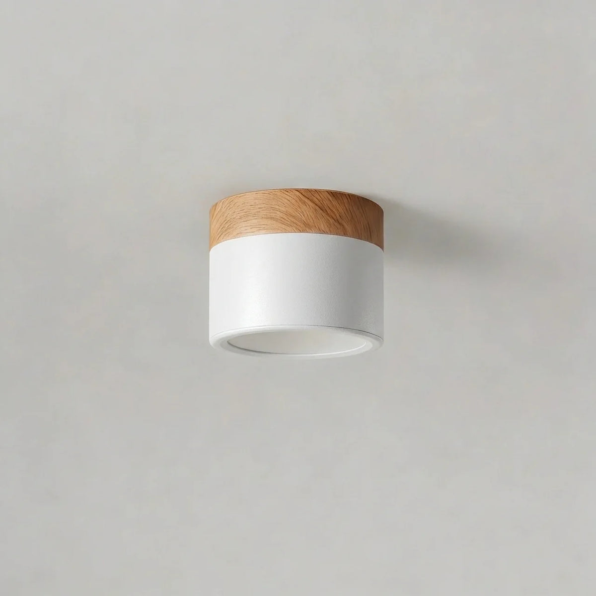 Flush Mount Ceiling Light Solid Colour Wood Accent with Integrated LED