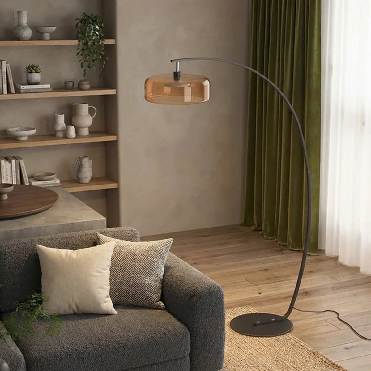 Arched Glass Floor Lamp