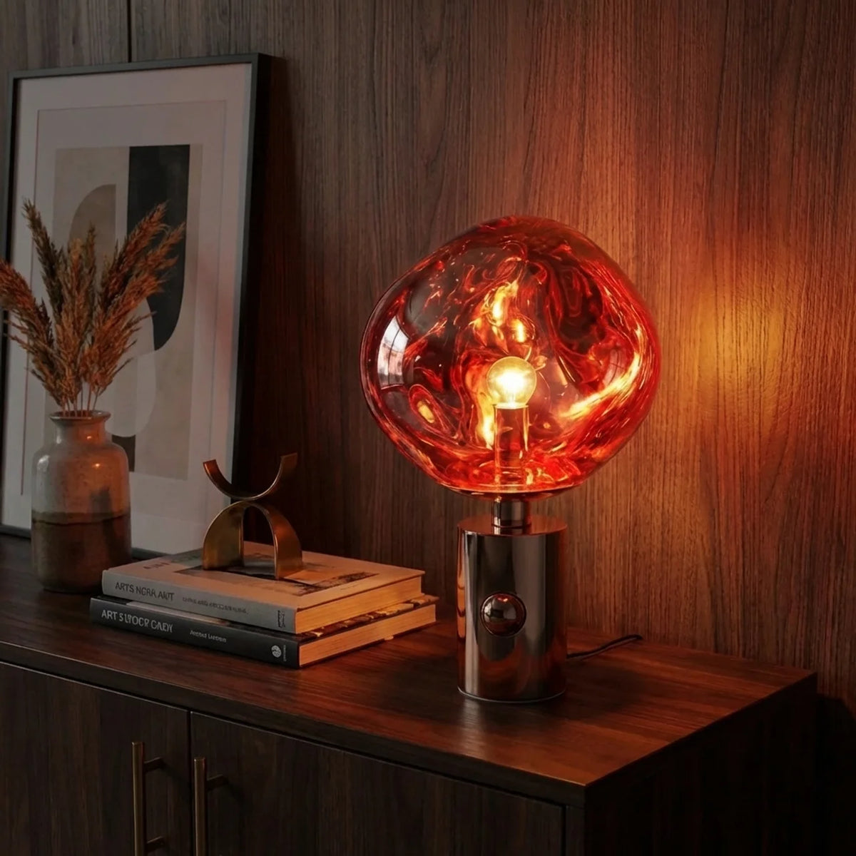 Irregular Metallic Globe Table Lamp