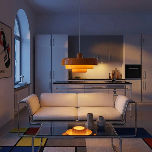 Tiered Glass Pendant Light Bauhaus Style