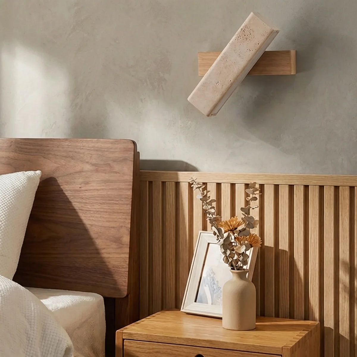 Travertine Rotating Wall Light with Integrated LED