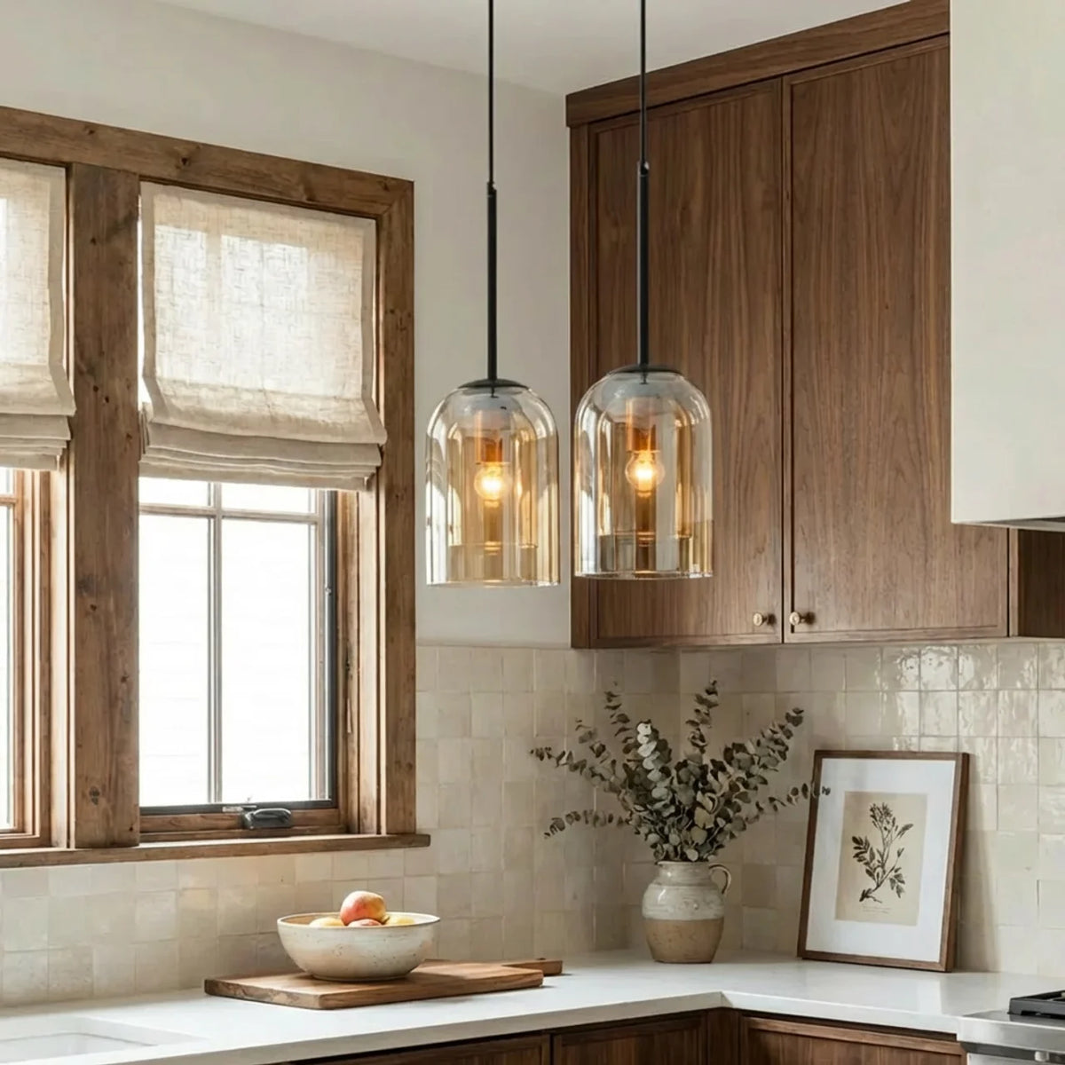 Double Glass Dome Pendant Light