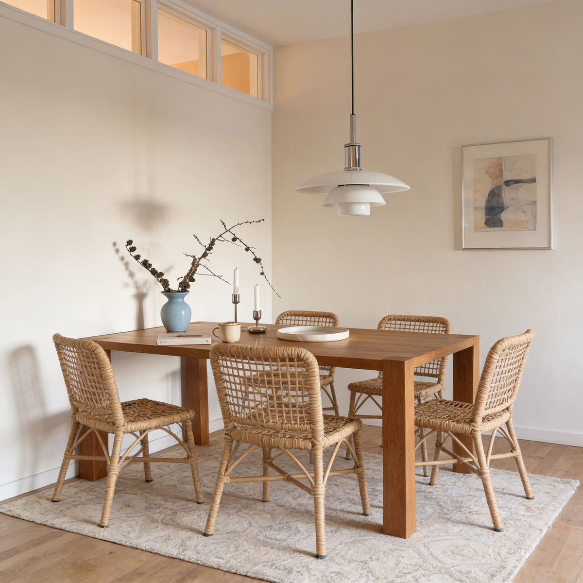 Compact Danish Layered Glass Pendant Light