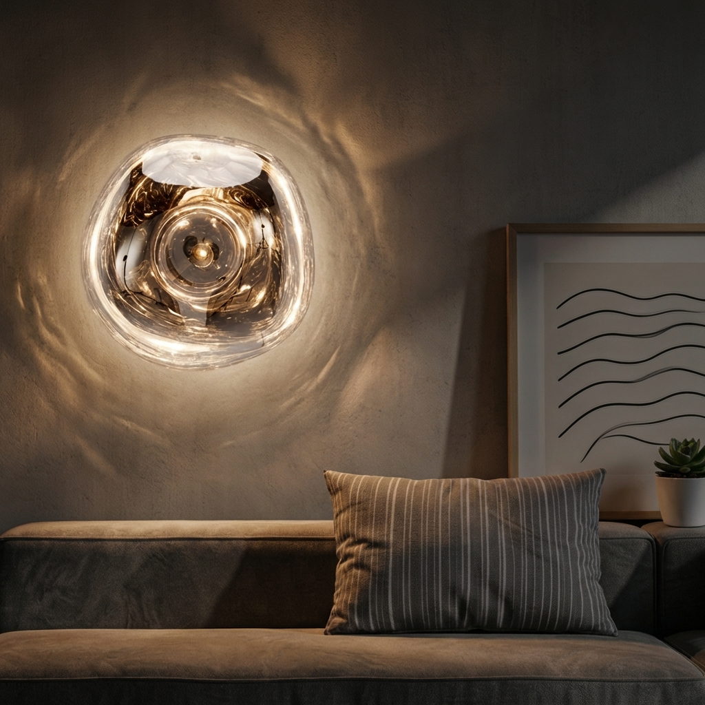 Molten Metallic Glass Effect Wall Light