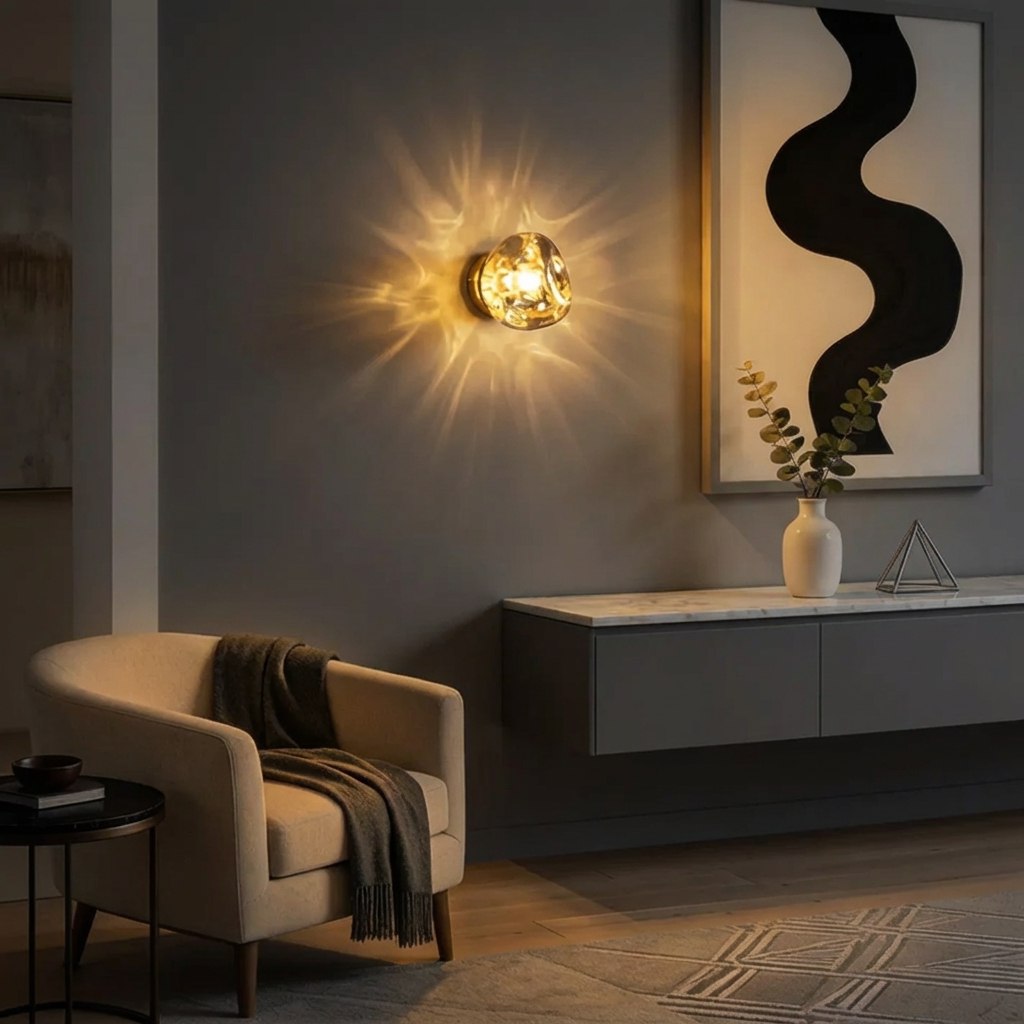 Asymmetric Fluid Form Wall Light