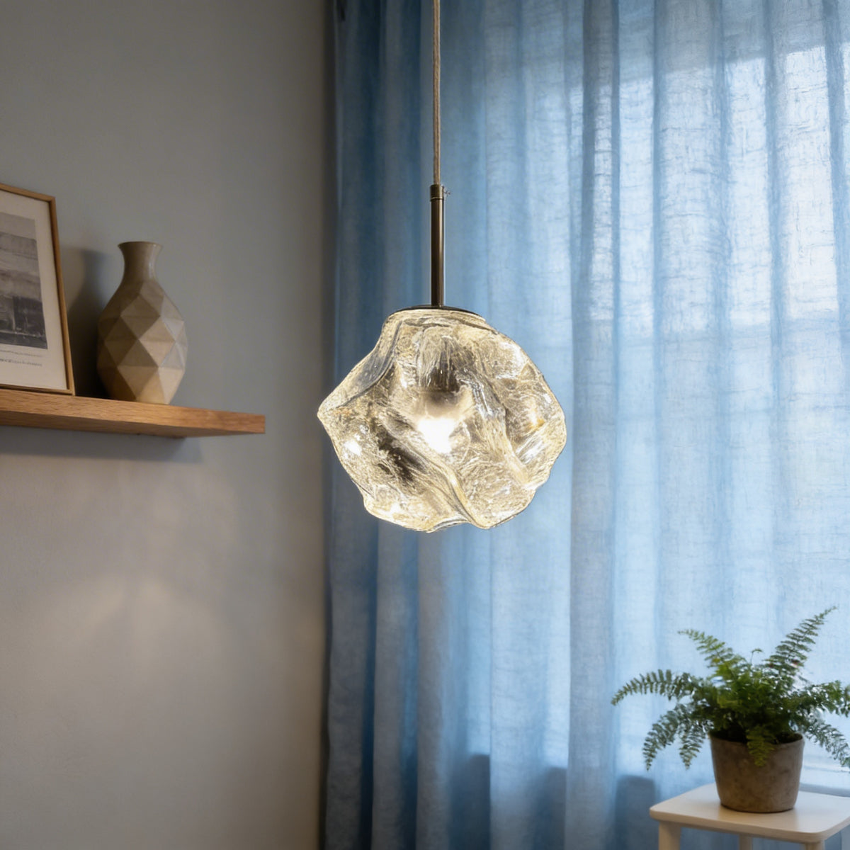 Molten Blown Glass Pendant Light
