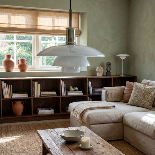 Compact Danish Layered Glass Pendant Light