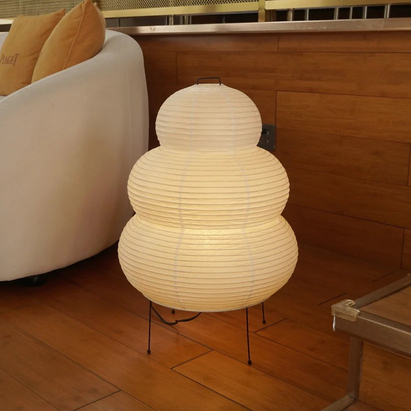 Layered Tiered Japandi Paper Floor Lamp