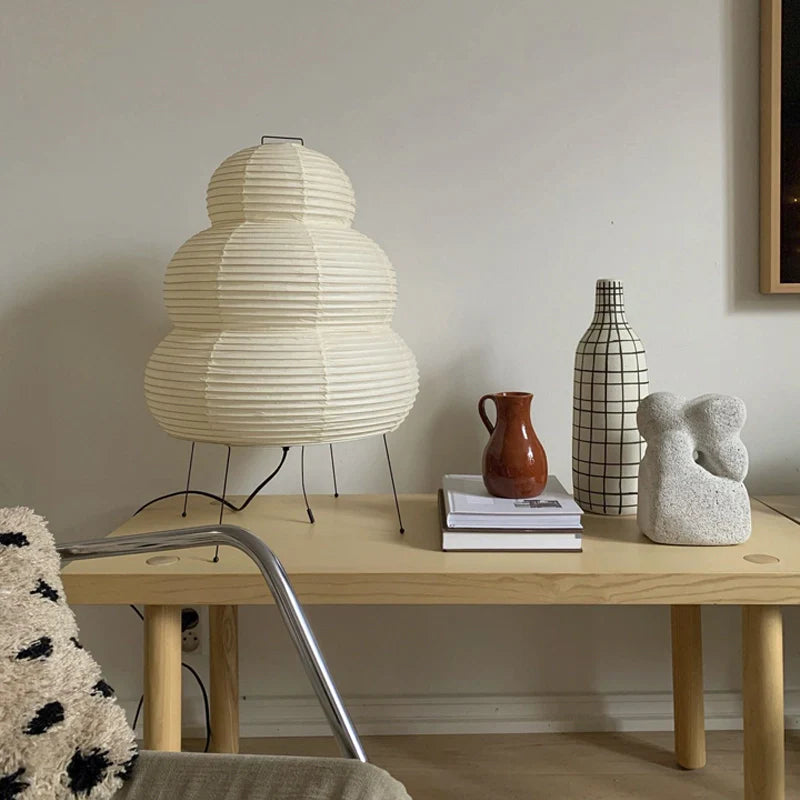 Layered Tiered Japandi Paper Floor Lamp