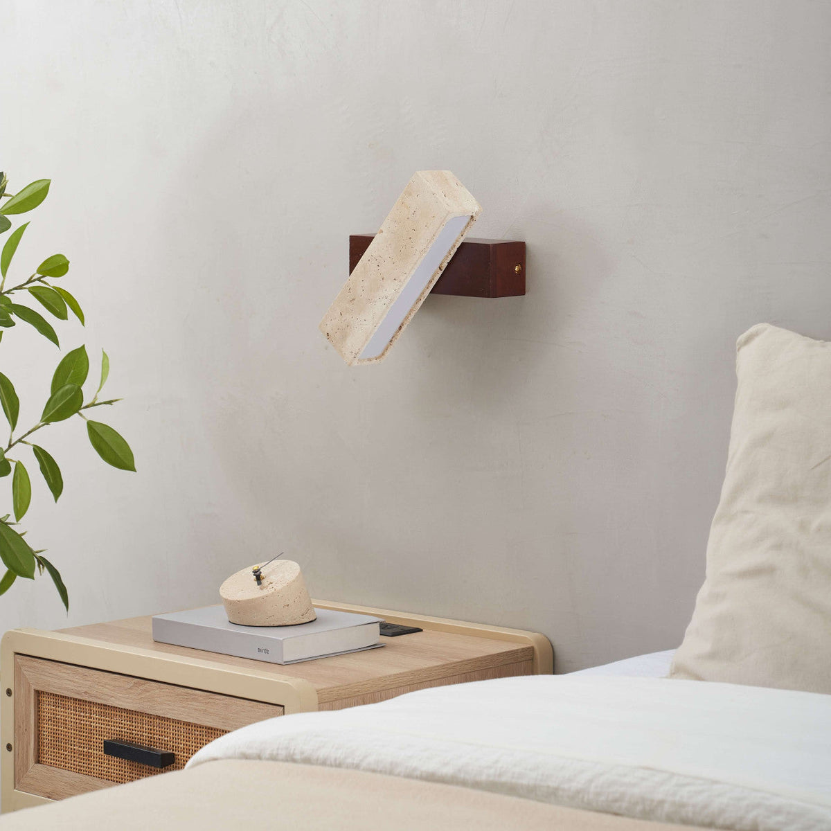 Travertine Rotating Wall Light with Integrated LED