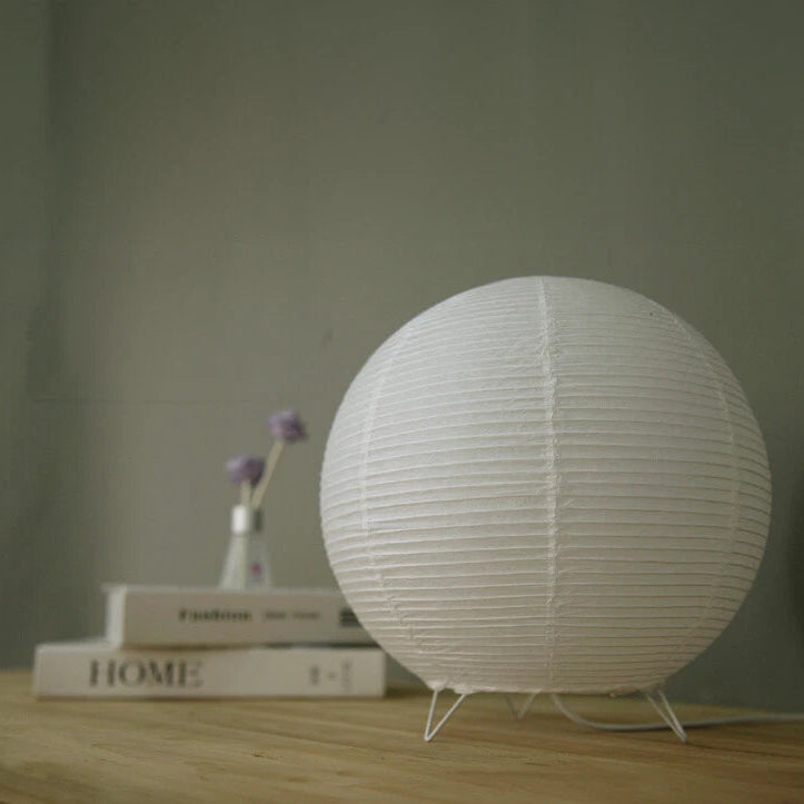 Spherical Wabi-Sabi Paper Table Lamp