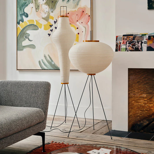 Sculptural Minimalist Washi Floor Lamp