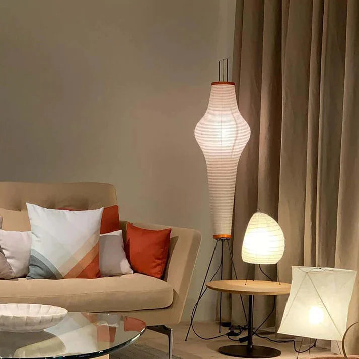 Sculptural Minimalist Washi Floor Lamp
