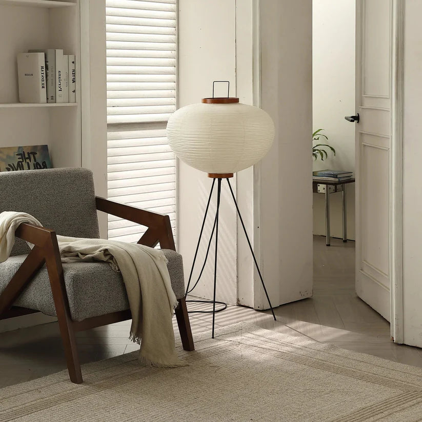 Sculptural Minimalist Washi Floor Lamp