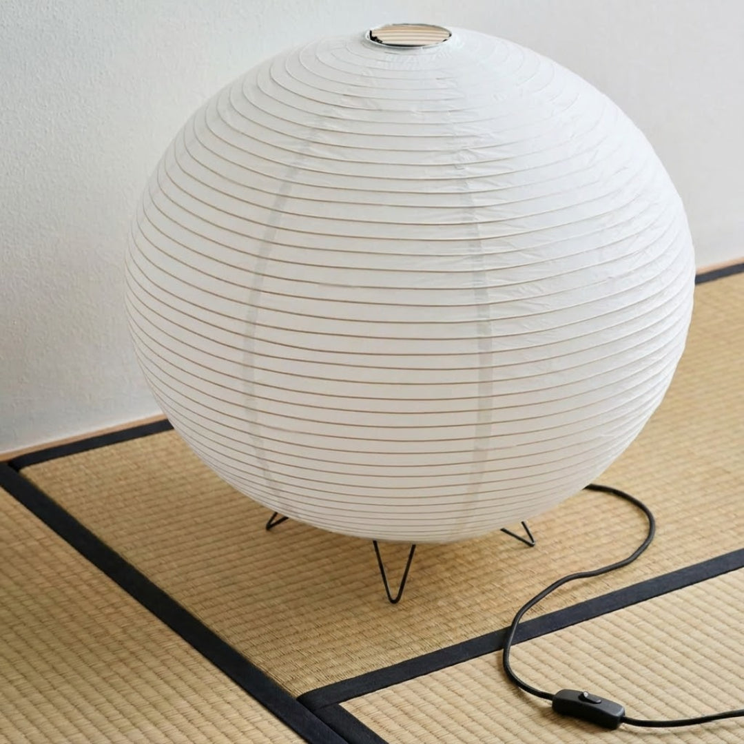 Spherical Wabi-Sabi Paper Table Lamp