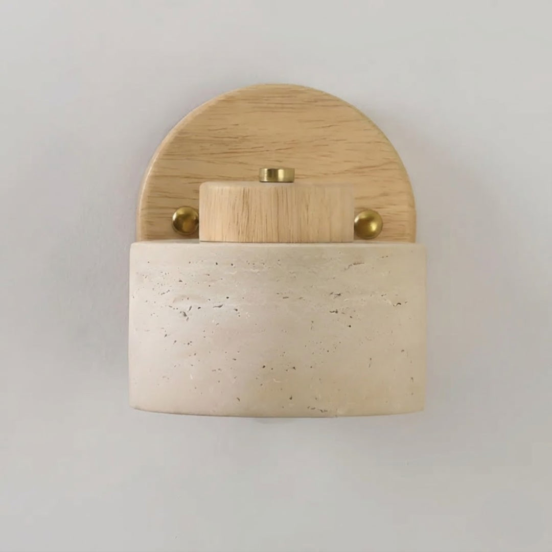 Travertine Single Wall Light with Integrated LED